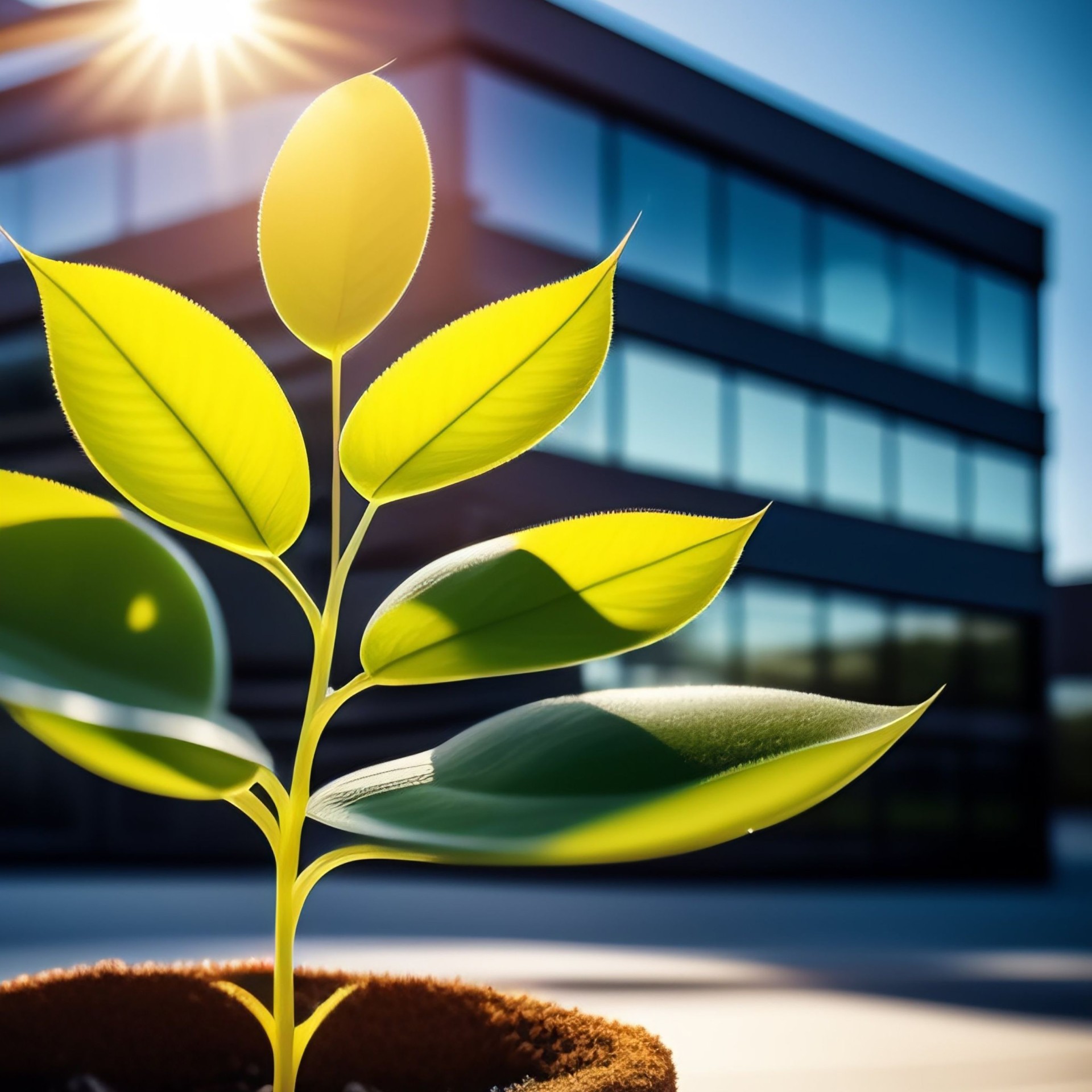 Une main tenant une jeune plante au creux de sa paume